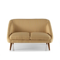 Диван 2-3-местный в винтажном стиле Smon 2 мест. желтый LA REDOUTE INTERIEURS  фото, kupilegko.ru